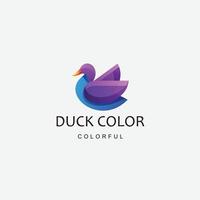 ilustración de diseño de icono de color degradado de logotipo de pato vector