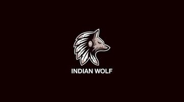 Indian wolf vector logo design illustration