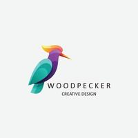 woodpecker gradient colorful logo vector