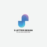 letter s design gradient colorful illustration vector