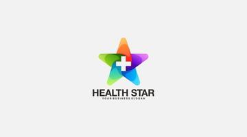 diseño de logotipo de vector de estrella de salud degradado