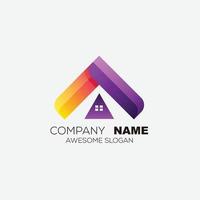 triangle design logo colorful icon vector