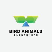 ilustración de degradado de diseño de logotipo de animales de aves vector