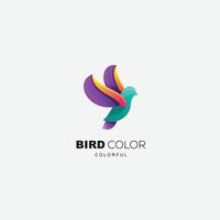 pájaro icono diseño vector gradiente color ilustración