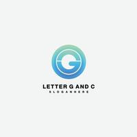 letter g and c logo gradient colorful icon symbol vector