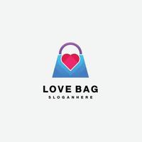 love bag logo design color illustration vector