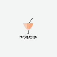 Gradient drink vector logo design illustration