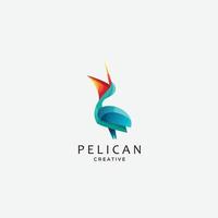 diseño de logotipo de pelícano degradado colorido vector