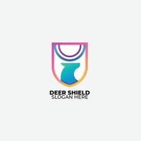 deer shield design logo illustration colorful vector