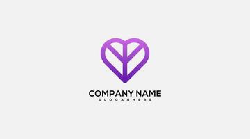 company name love logo design gradient color vector