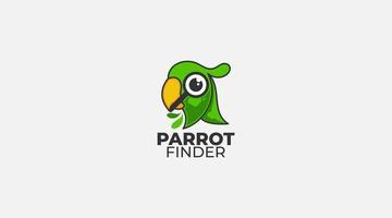 Green parrot vector logo design illustration icon