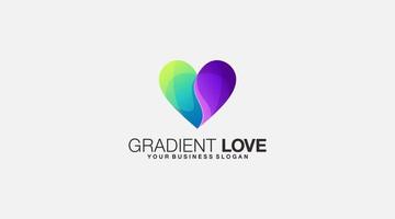 Gradient love vector logo design template icon