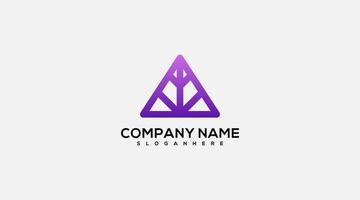 triangle logo company name icon vector