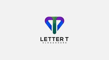 icono de ilustración de logotipo de diseño de vector de letra t