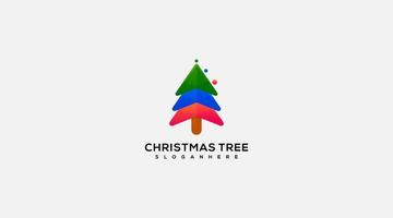 Christmas tree vector icon logo design template