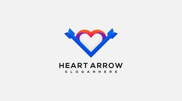 Heart arrow vector logo design template symbol