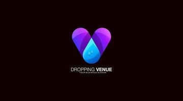 Dropping venue vector logo design illustration