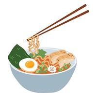 Ramen noodle soup vector