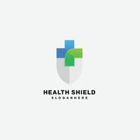 gradient health shield vector logo colorful