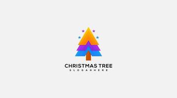 Christmas tree vector logo design icon template