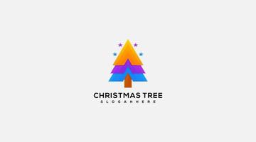 plantilla de icono de diseño de logotipo de vector de árbol de navidad