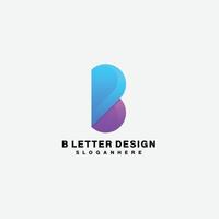 inicial b diseño logotipo degradado colorido icono vector