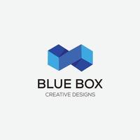 ilustración de color degradado de diseño de caja azul