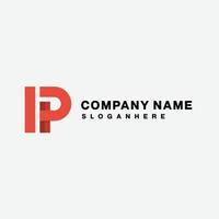 initial ip company name logo icon gradient colorful vector