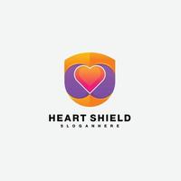 corazón escudo logotipo diseño icono colorido