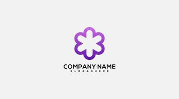 flower icon company name design  logo vector