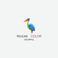 diseño de logotipo de pelícano degradado colorido vector