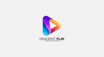 Gradient play vector design logo template icon