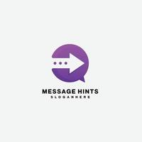 Gradient message hints logo design vector template