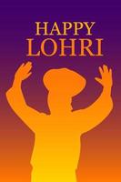 Happy Lohri holiday illustration background for Punjabi festival. Vector illustration