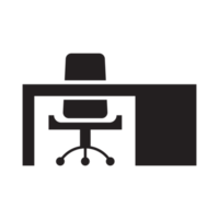 Office chair and desk icon png