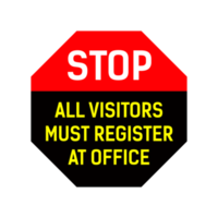 Stop All Visitors Must Register At Office Png