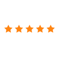 Five stars rating png with transparent background