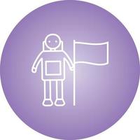 Unique Man With Flag Vector Line Icon