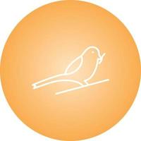 Unique Sparrow Eating insect Vector Line Icon