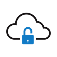 Transparent Cloud security icon png graphic