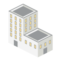 isometric adjoining high-rise building 3d universal scenary collection set png