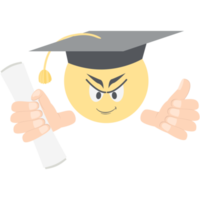 colección de expresión de cara de emoticon de cabeza de graduación png