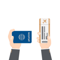 billete de avión y pasaporte de mano png