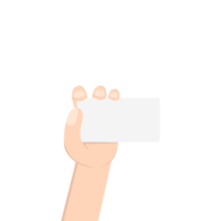 mano que sostiene la tarjeta de nombre en blanco blanco png
