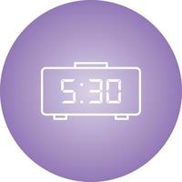 Unique Digital Clock Line Vector Icon