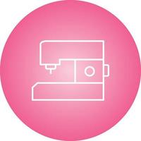 Unique Sewing Machine Vector Line Icon