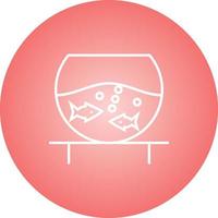 Unique Fish Bowl Vector Line Icon