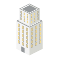 isometrisk flera våningar byggnad 3d universell scenary samling uppsättning png