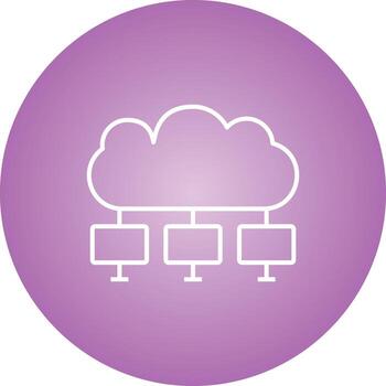 Unique Cloud Computing Vector Line Icon