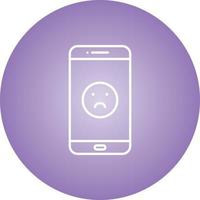 Unique Sad Face Vector Line Icon